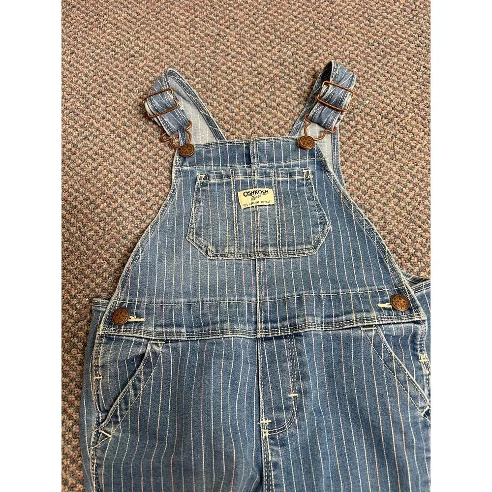 Oshkosh Girls Toddler Striped Overalls 4T